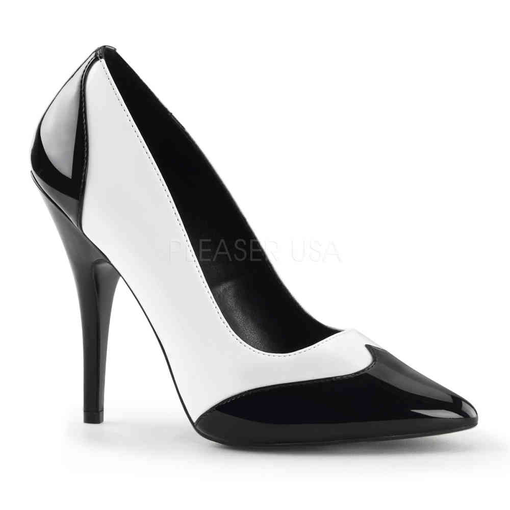 Black and white spectator pumps best sale